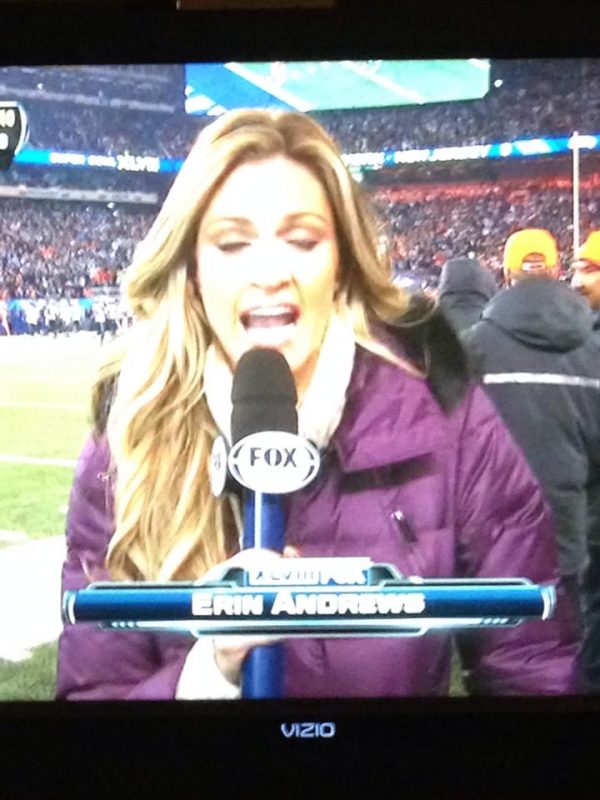 Erin Andrews phallic mic - Nice play Fox Sprots