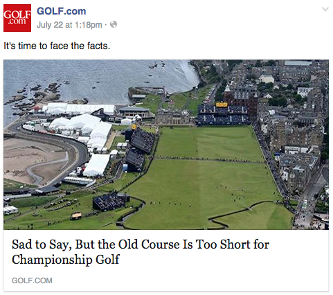 The facts are that golf.com posts more skank T&A click bait than golf.  Maybe they should stick with their strengths?