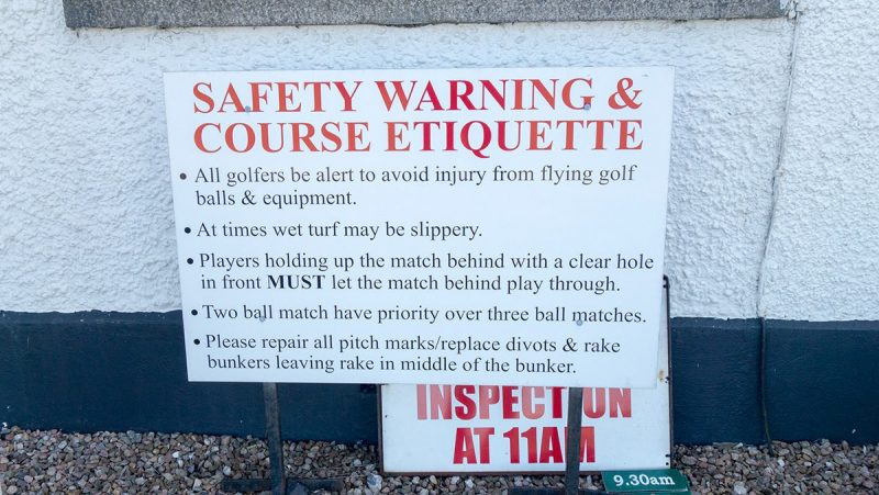 Golf Safety Warning